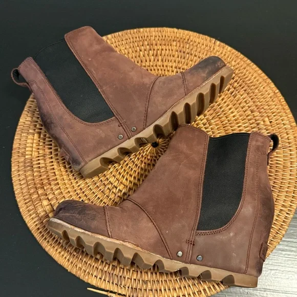 Sorel wedge Brown Ankle Boots size women’s 9 - Picture 8 of 10